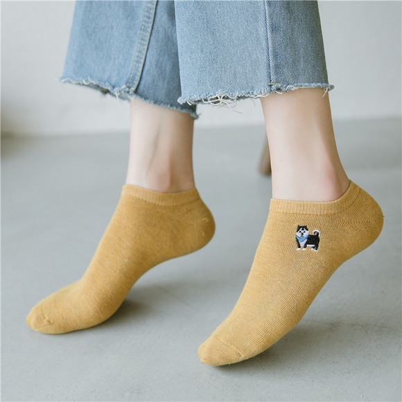 5 Pairs Women Dog Boat Socks - Picture 8 of 8